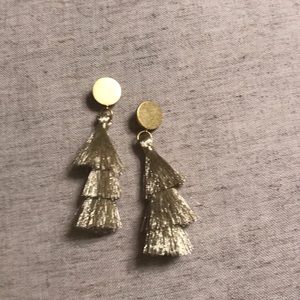 J Crew Tassel Drop Statement Earrings